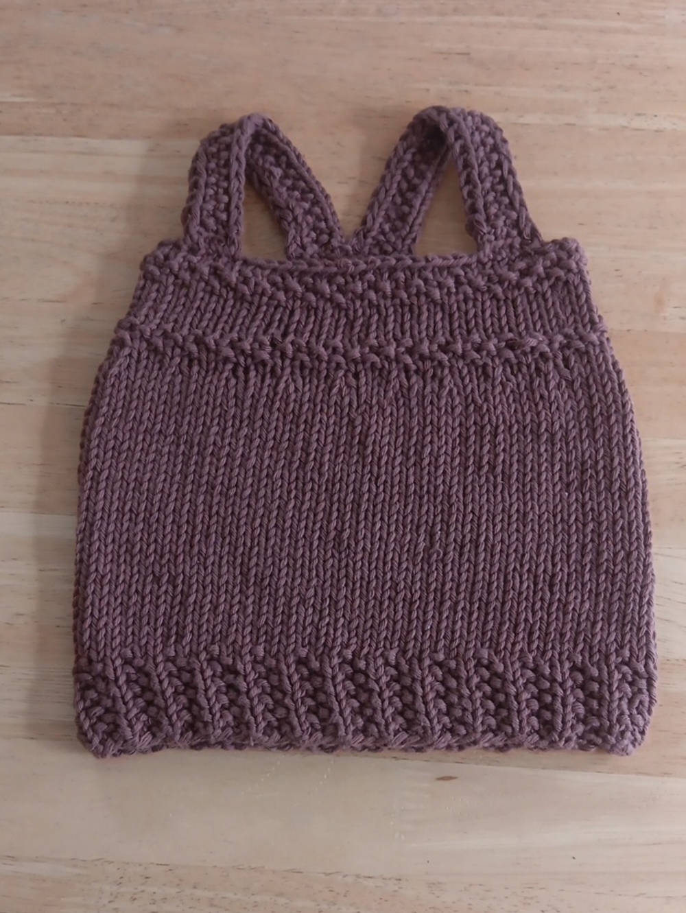 Handmade Hand Knit Baby Chocolate Brown Cotton Racerback Tank Top Newborn NB